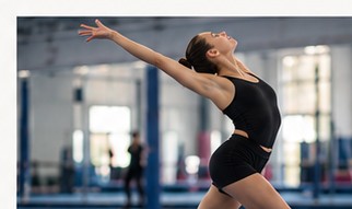 Gymnastics photography in the DeductionTok design